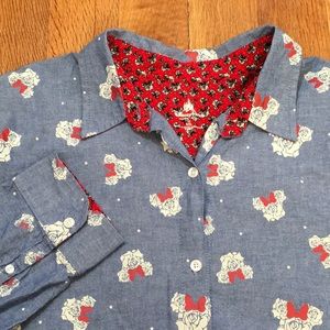 Disney Minnie Mouse Blue Shirt Roses Bows